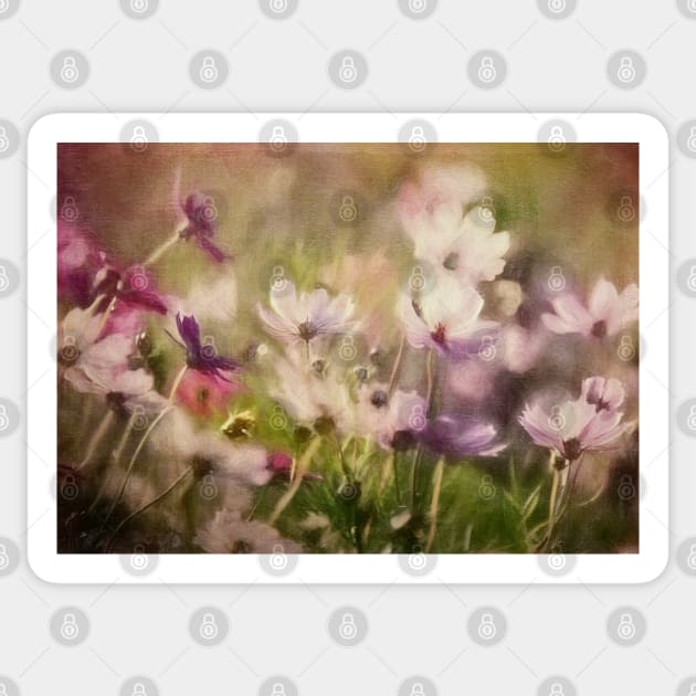 Flower Meadow Landscape Sticker by Amanda Jane